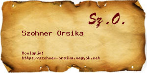 Szohner Orsika névjegykártya
